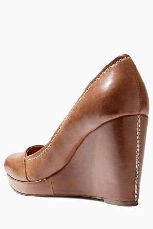 Square Toe Contrast Stitch Wedges